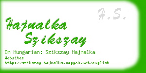hajnalka szikszay business card
